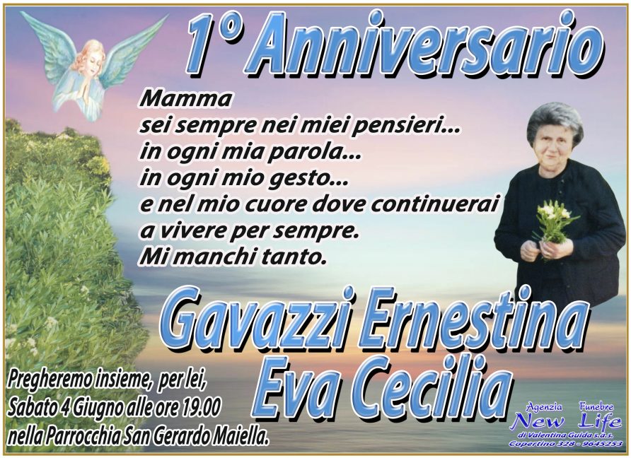 Anniversario Gavazzi Ernestina Eva Cecilia